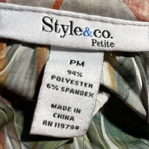 3 TOPS $25 NWOT STYLE & COMPANY PETITE MEDIUM MULTI PASTEL FLOWER DESIGN BLOUSE - Picture 5 of 13